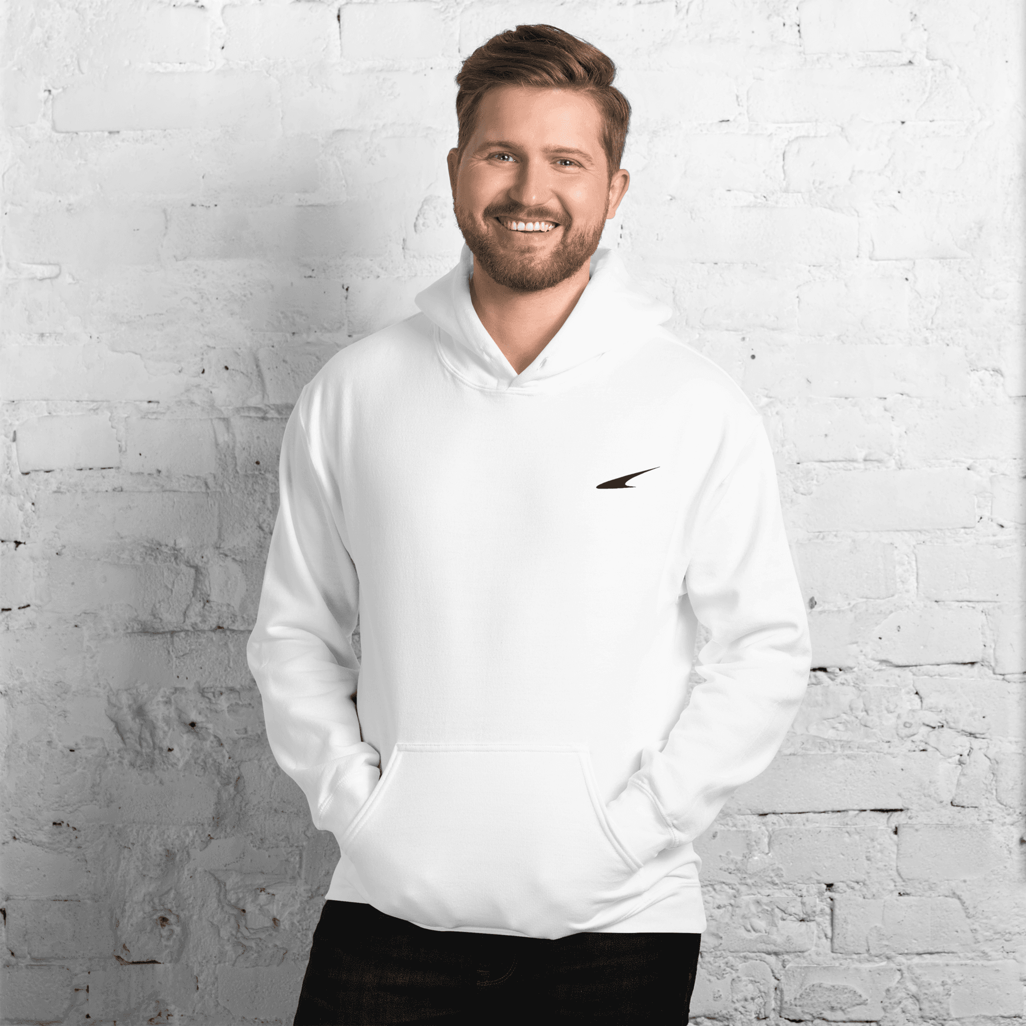 Sudadera Classic Blanca bordado negro