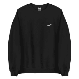 Sudadera Classic sin capucha Negra bordado blanco