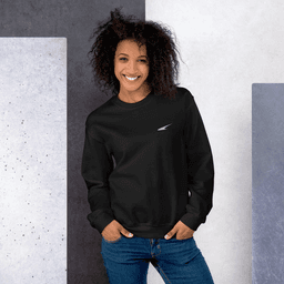 Sudadera Classic sin capucha Negra bordado blanco