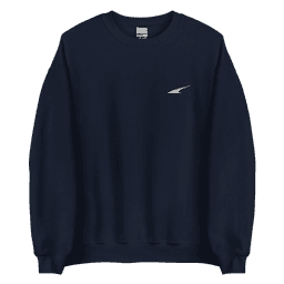 Sudadera Classic sin capucha Azul oscuro bordado blanco