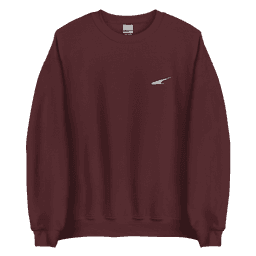 Sudadera Classic sin capucha Rojo oscuro bordado blanco