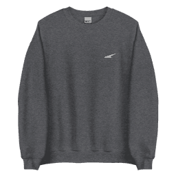 Sudadera Classic sin capucha Gris bordado blanco