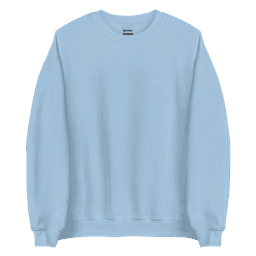Sudadera Classic sin capucha Azul claro bordado blanco
