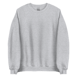 Sudadera Classic sin capucha Gris claro bordado blanco